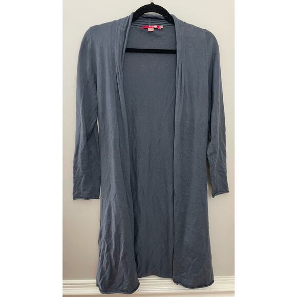 Boden Blue Washed Navy Cotton Cashmere Classic Coastal Cozy Duster Size 2 (XS/S) - Picture 1 of 4
